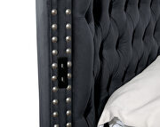 Round velvet upholstery glam style king bed w/ storage in rails by Galaxy additional picture 3