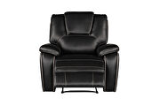 Faux leather upholstery power reclining sofa in black by Galaxy additional picture 2