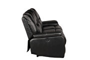 Faux leather upholstery power reclining sofa in black by Galaxy additional picture 15