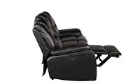 Faux leather upholstery power reclining sofa in black by Galaxy additional picture 16