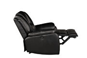 Faux leather upholstery power reclining sofa in black by Galaxy additional picture 5