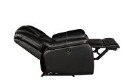 Faux leather upholstery power reclining sofa in black by Galaxy additional picture 6