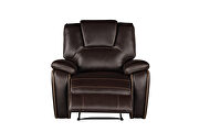 Faux leather upholstery power reclining sofa in brown by Galaxy additional picture 2