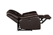 Faux leather upholstery power reclining sofa in brown by Galaxy additional picture 6