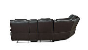 Black faux leather upholstery power reclining sectional sofa w/ usb by Galaxy additional picture 2