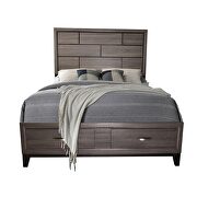 Gray rustic finish wood clean midcentury lines queen bed by Galaxy additional picture 2