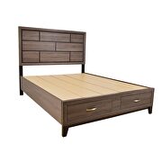 Gray rustic finish wood clean midcentury lines queen bed by Galaxy additional picture 3