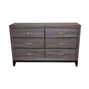 Gray rustic finish wood clean midcentury lines queen bed by Galaxy additional picture 7