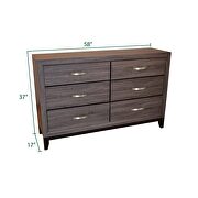 Gray rustic finish wood clean midcentury lines dresser by Galaxy additional picture 4