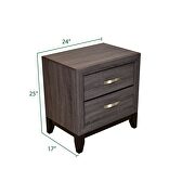 Gray rustic finish wood clean midcentury lines nightstand by Galaxy additional picture 4
