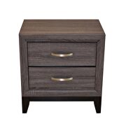 Gray rustic finish wood clean midcentury lines nightstand by Galaxy additional picture 6