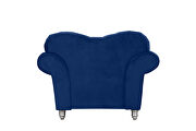 Navy finish tufted upholstered luxurious velvet sofa by Galaxy additional picture 3