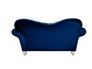 Navy finish tufted upholstered luxurious velvet sofa by Galaxy additional picture 7