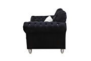 Black finish tufted upholstered luxurious velvet sofa by Galaxy additional picture 2
