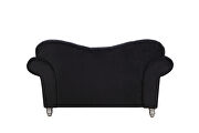 Black finish tufted upholstered luxurious velvet sofa by Galaxy additional picture 6