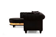Sectional made with velvet fabric in black by Galaxy additional picture 3
