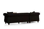 Sectional made with velvet fabric in black by Galaxy additional picture 6