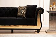 Sectional made with velvet fabric in black by Galaxy additional picture 8