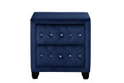 Navy velvet contemporary design queen bed by Galaxy additional picture 10