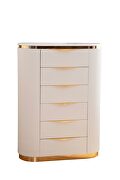 Gold detailed chest made with wood in white by Galaxy additional picture 3