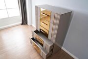 Gold detailed chest made with wood in gray by Galaxy additional picture 4