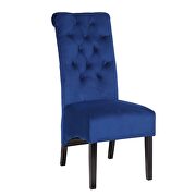 Navy sophisticated tufted finish upholstery velvet  dining chair by Galaxy additional picture 2