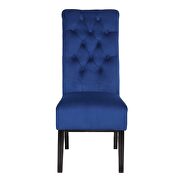 Navy sophisticated tufted finish upholstery velvet  dining chair by Galaxy additional picture 3