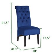 Navy sophisticated tufted finish upholstery velvet  dining chair by Galaxy additional picture 5
