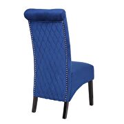Navy sophisticated tufted finish upholstery velvet  dining chair by Galaxy additional picture 9