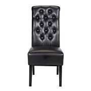 Black finish beautiful faux leather upholstery dining chair by Galaxy additional picture 2