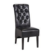 Black finish beautiful faux leather upholstery dining chair by Galaxy additional picture 9