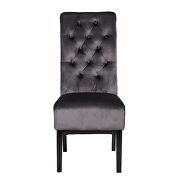 Dark gray sophisticated tufted finish upholstery velvet  dining chair by Galaxy additional picture 3