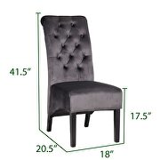 Dark gray sophisticated tufted finish upholstery velvet  dining chair by Galaxy additional picture 5