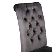 Dark gray sophisticated tufted finish upholstery velvet  dining chair by Galaxy additional picture 7