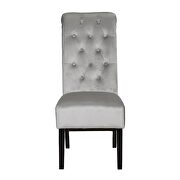 Light gray sophisticated tufted finish upholstery velvet  dining chair by Galaxy additional picture 2