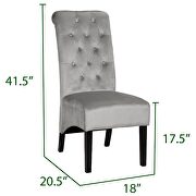 Light gray sophisticated tufted finish upholstery velvet  dining chair by Galaxy additional picture 5