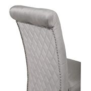 Light gray sophisticated tufted finish upholstery velvet  dining chair by Galaxy additional picture 6