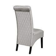 Light gray sophisticated tufted finish upholstery velvet  dining chair by Galaxy additional picture 8