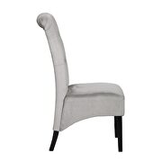 Light gray sophisticated tufted finish upholstery velvet  dining chair by Galaxy additional picture 9