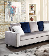 Gray finish beautiful velvet fabric sectional sofa by Galaxy additional picture 3