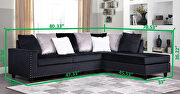 Black finish beautiful velvet fabric sectional sofa by Galaxy additional picture 2