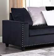 Black finish beautiful velvet fabric sectional sofa by Galaxy additional picture 3