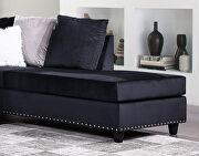 Black finish beautiful velvet fabric sectional sofa by Galaxy additional picture 4