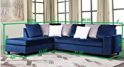 Navy finish beautiful velvet fabric sectional sofa by Galaxy additional picture 2