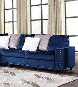 Navy finish beautiful velvet fabric sectional sofa by Galaxy additional picture 3