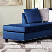 Navy finish beautiful velvet fabric sectional sofa by Galaxy additional picture 4
