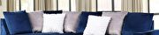 Navy finish beautiful velvet fabric sectional sofa by Galaxy additional picture 5