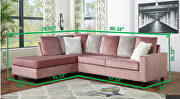 Pink finish beautiful velvet fabric sectional sofa by Galaxy additional picture 2