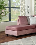 Pink finish beautiful velvet fabric sectional sofa by Galaxy additional picture 4