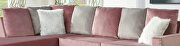 Pink finish beautiful velvet fabric sectional sofa by Galaxy additional picture 5